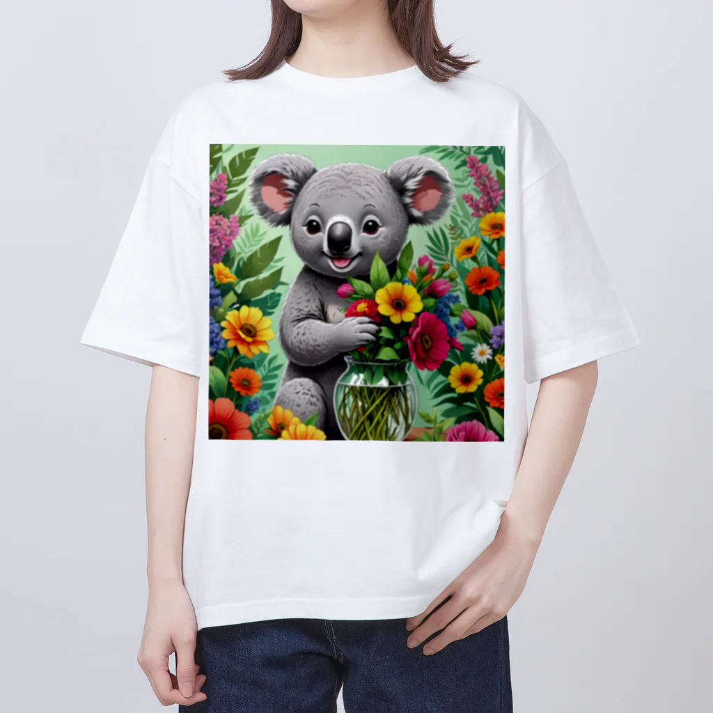 hono想(そう)イタグレ日記の花に囲まれたコアラ Oversized T-Shirt