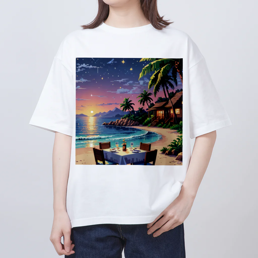 Paradise ExploreのMoonlit Palm Haven オーバーサイズTシャツ