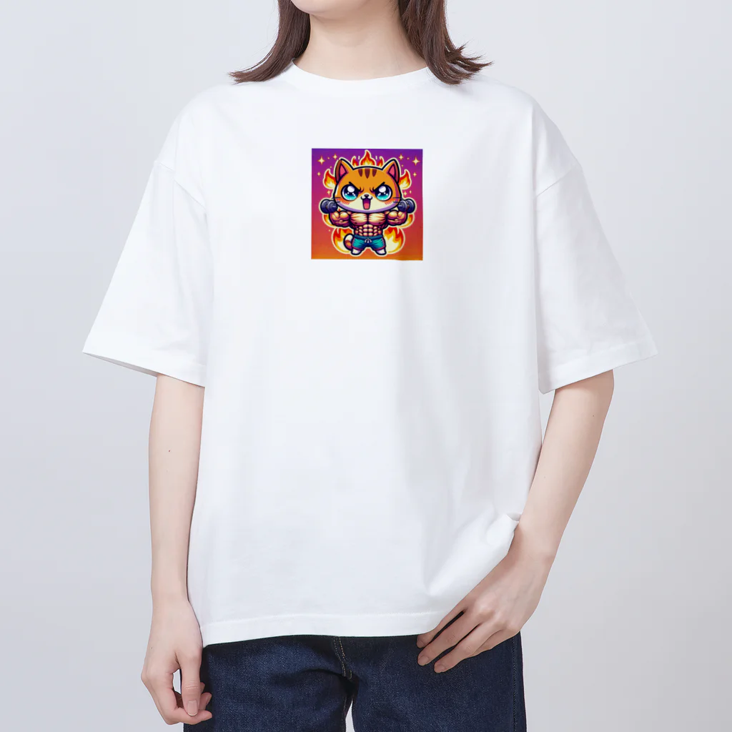 pikapikaの情熱ネコマッチョ Oversized T-Shirt