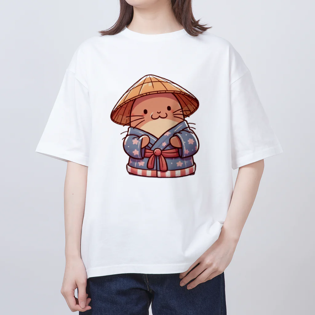 れいの和みのカワウソ：伝統衣装でこんにちは Oversized T-Shirt