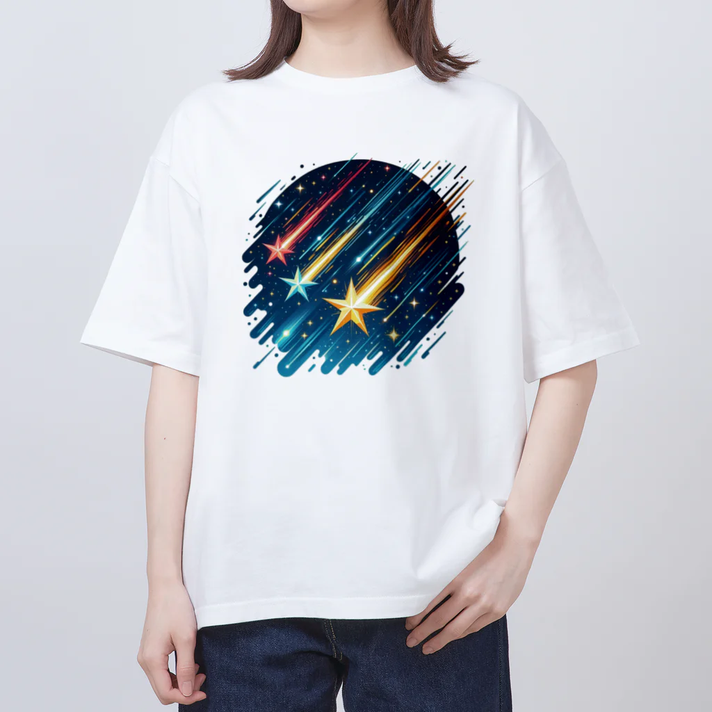 Mizのゆるハウスの3つの流れ星 Oversized T-Shirt