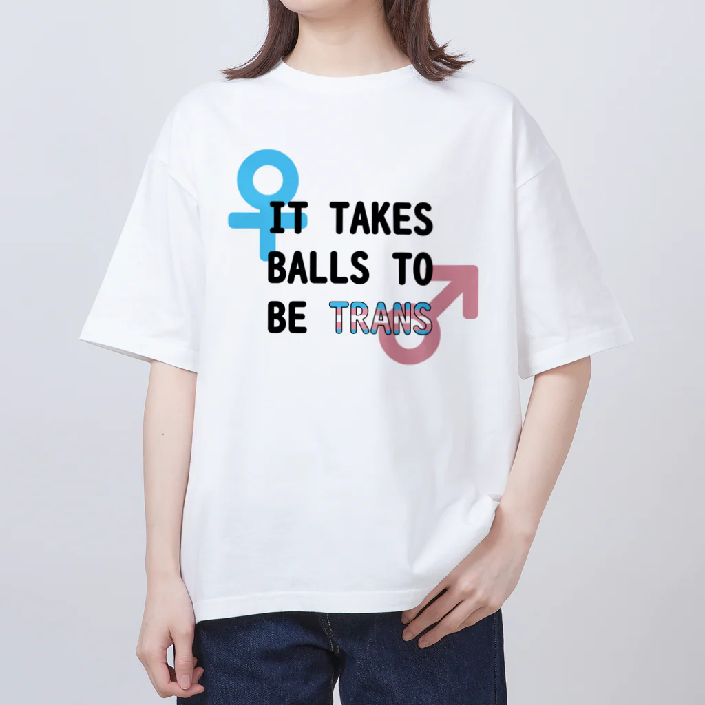 Café Roseraieの「It Takes Balls to be Trans」 オーバーサイズTシャツ