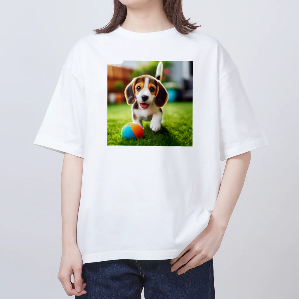 カジノ屋のビーグル犬キキちゃん オーバーサイズTシャツ