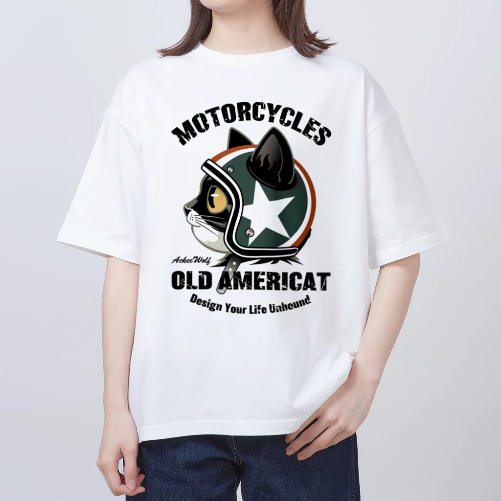 AckeeWolf Art ShopのOLD AMERICAT Oversized T-Shirt