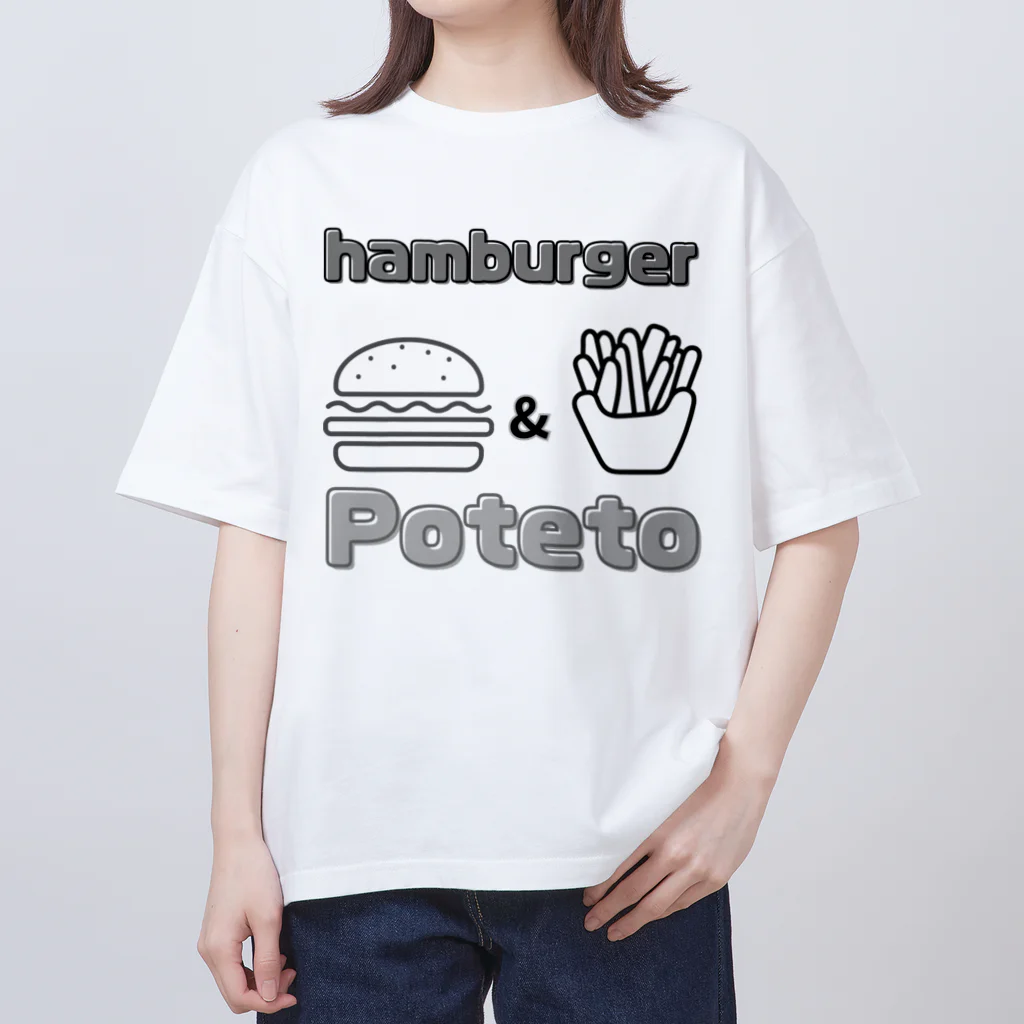 Moco_coのハンバーガーとポテト オーバーサイズTシャツ