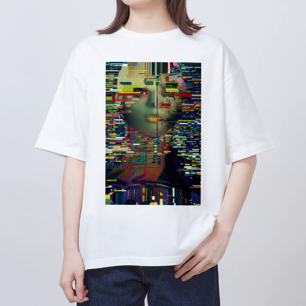 Blue planetのvol.4 glitch Oversized T-Shirt