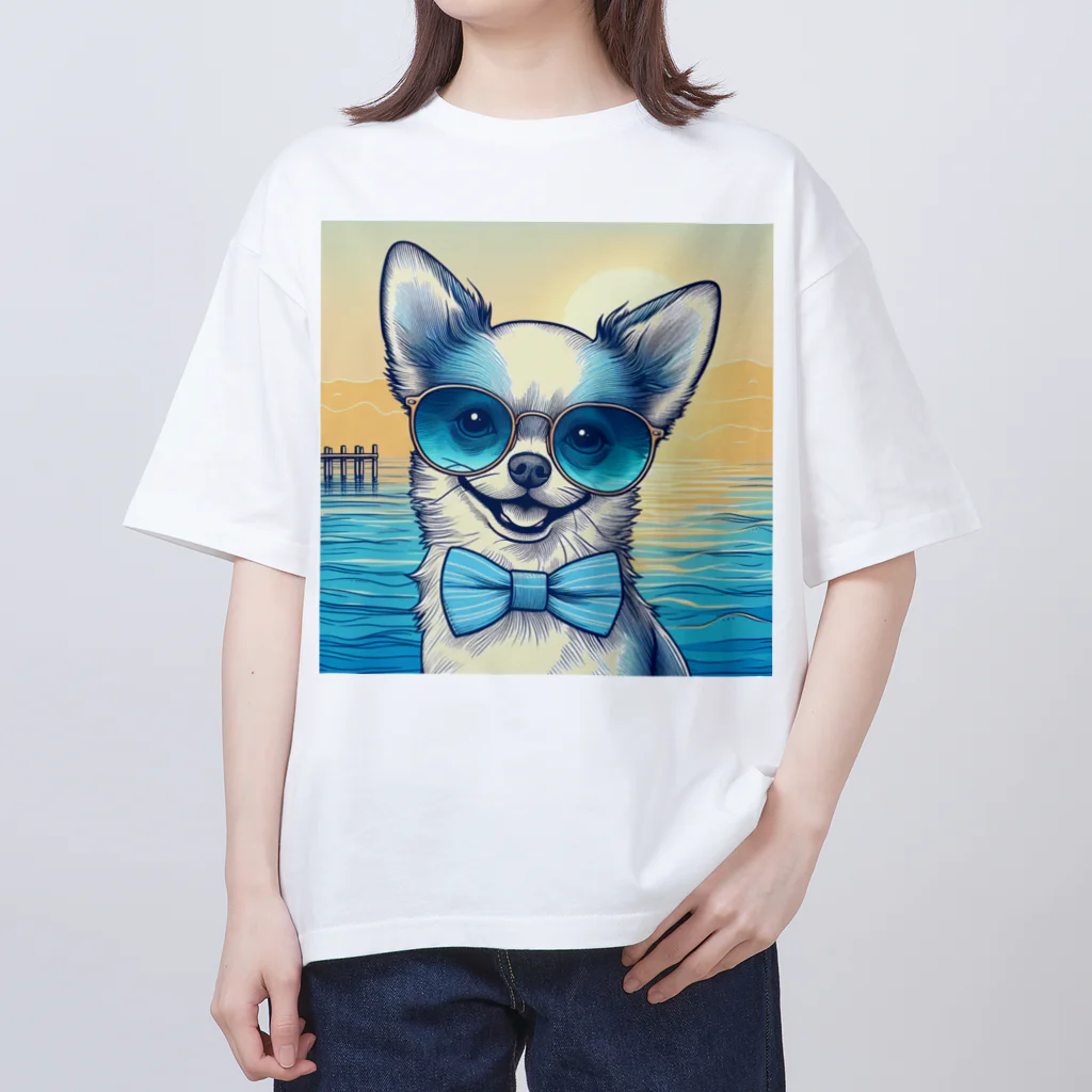 ちゃび助のメガネ犬 オーバーサイズTシャツ