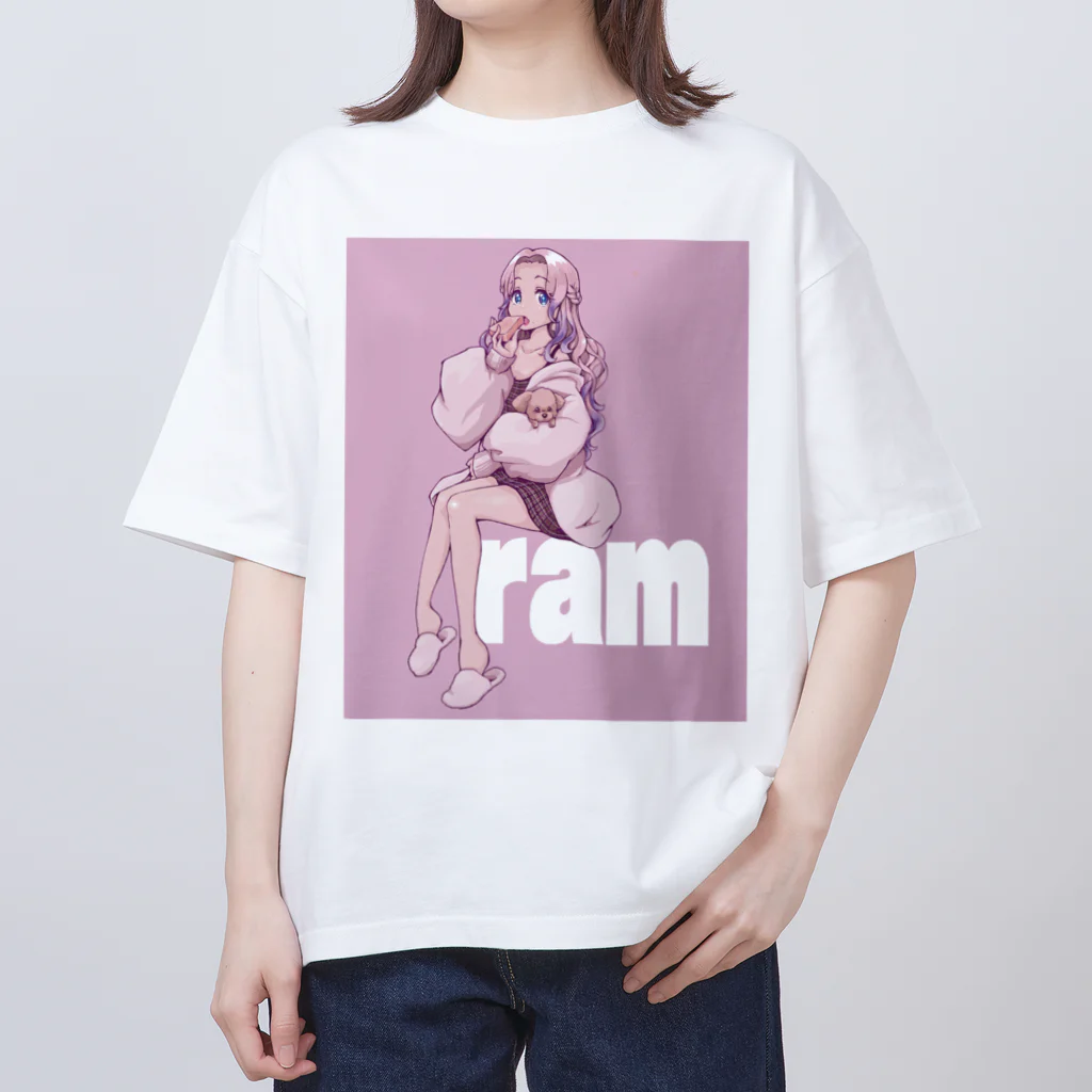 　＜＜ramの薩婆訶堂＞＞のくつろぎram(PINK) オーバーサイズTシャツ