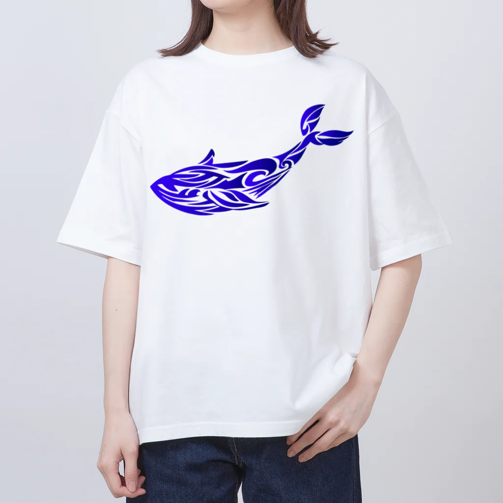 chicodeza by suzuriのトライバルクジラ オーバーサイズTシャツ
