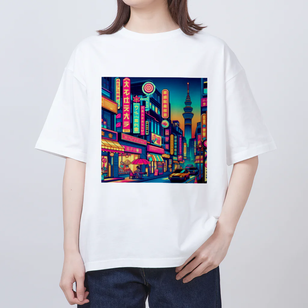 UnderpopSのシティポップ　ノスタルジック オーバーサイズTシャツ