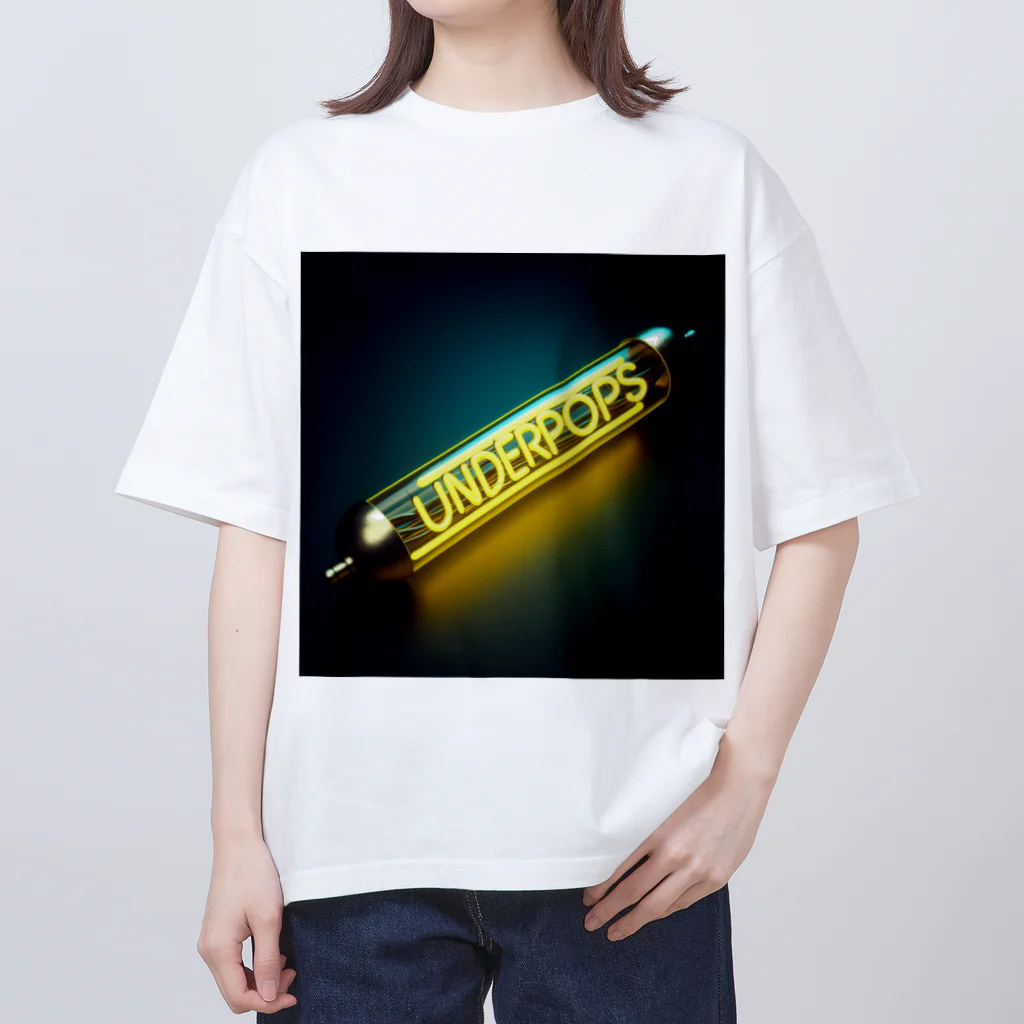 UnderpopSのUnderpopS　ロゴ　ネオン管 Oversized T-Shirt