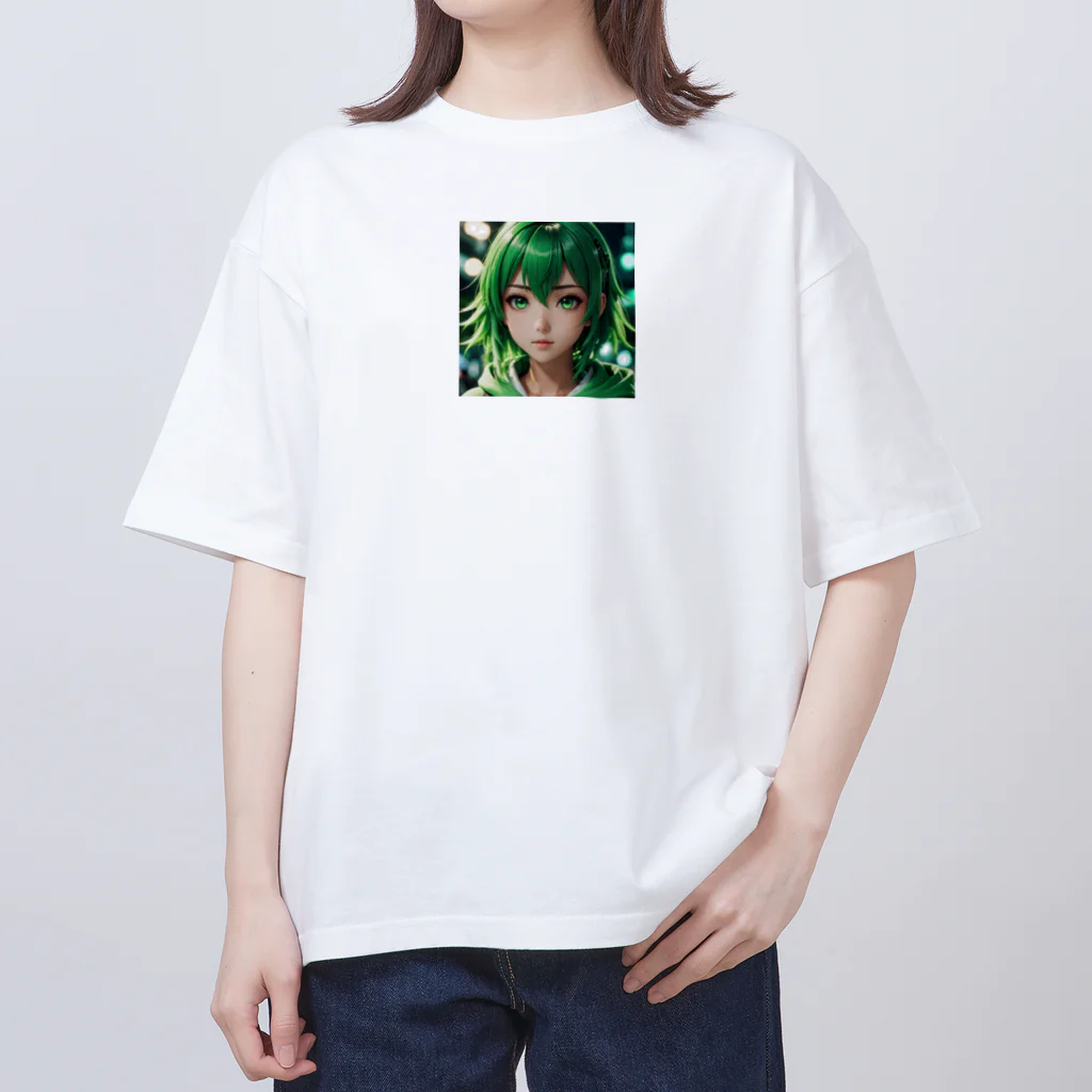 実写＆アニメ 美少女専門ショップの可愛らしいアニメキャラクターが描かれた美少女イラスト Oversized T-Shirt