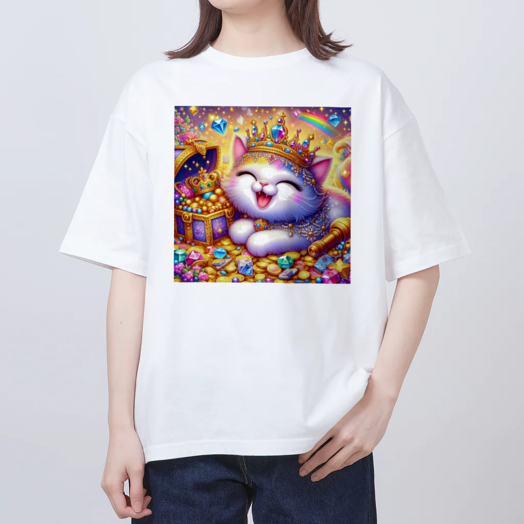 momoart8888の笑いが止まらない猫ちゃん🐈🩷 オーバーサイズTシャツ