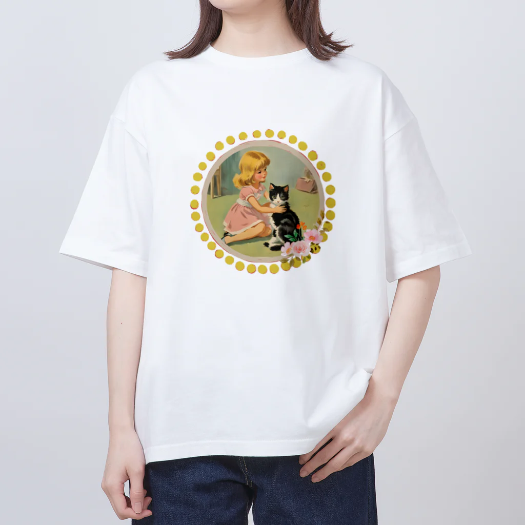 Ellieの女の子の愛する子猫 オーバーサイズTシャツ