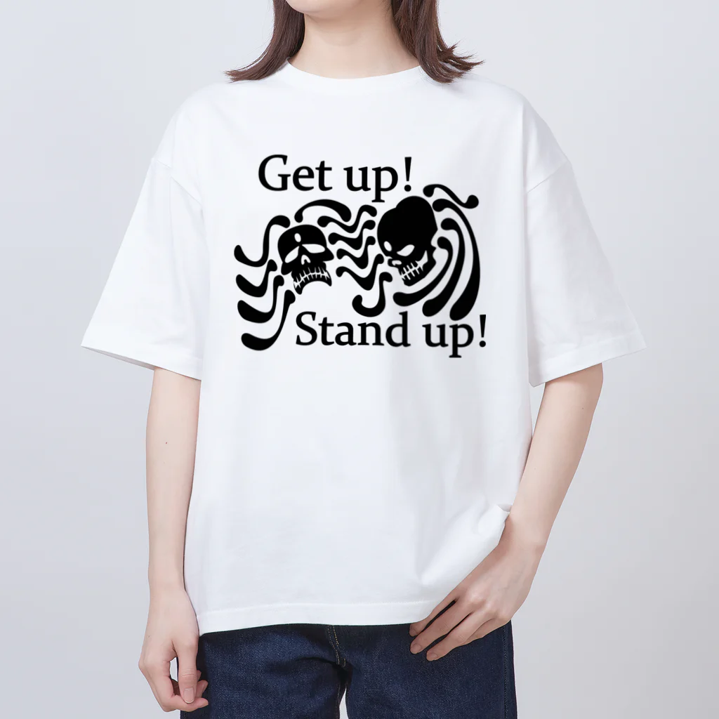 『NG （Niche・Gate）』ニッチゲート-- IN SUZURIのGet Up! Stand Up!(黒) オーバーサイズTシャツ