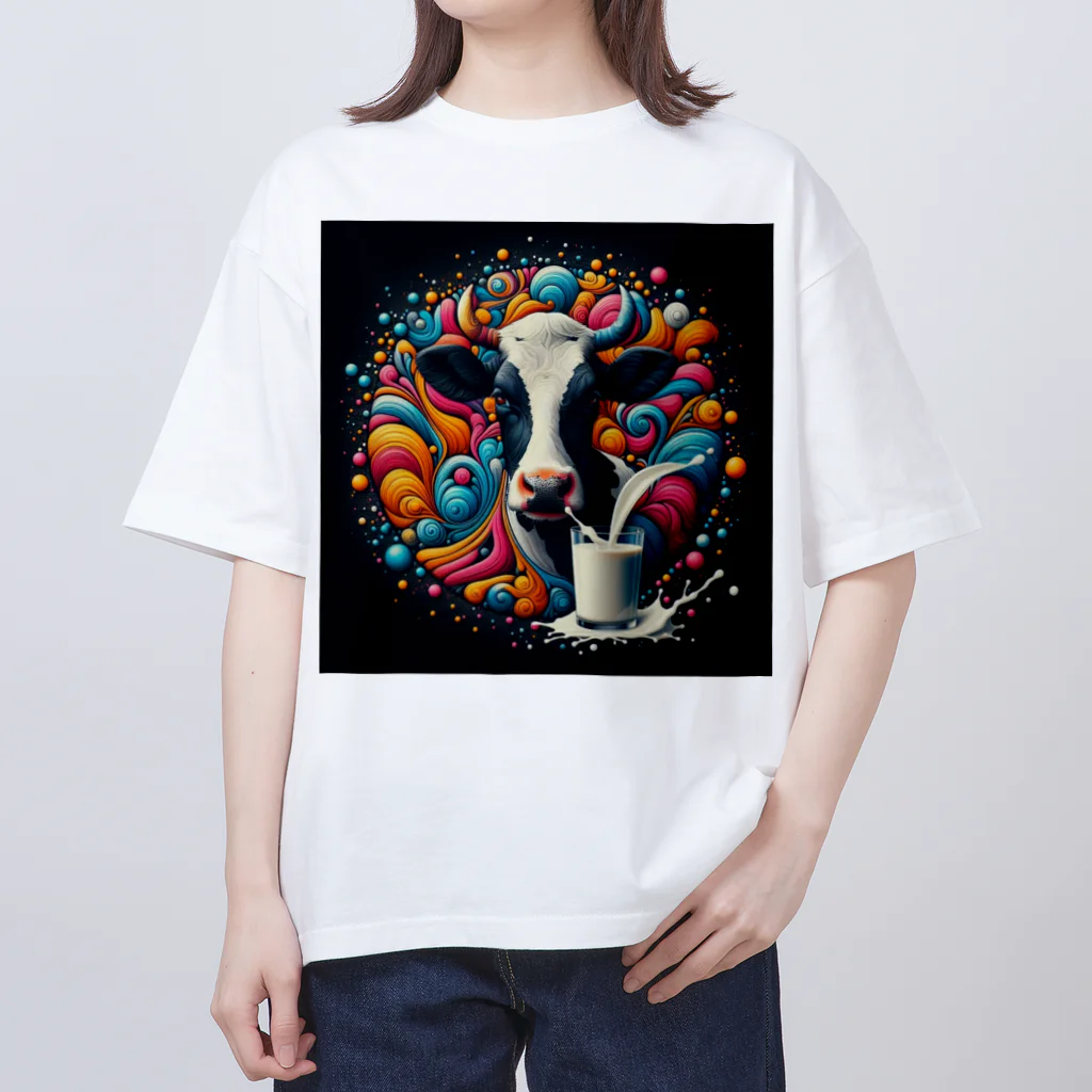 ハデハデミルクのモダン牛くん Oversized T-Shirt