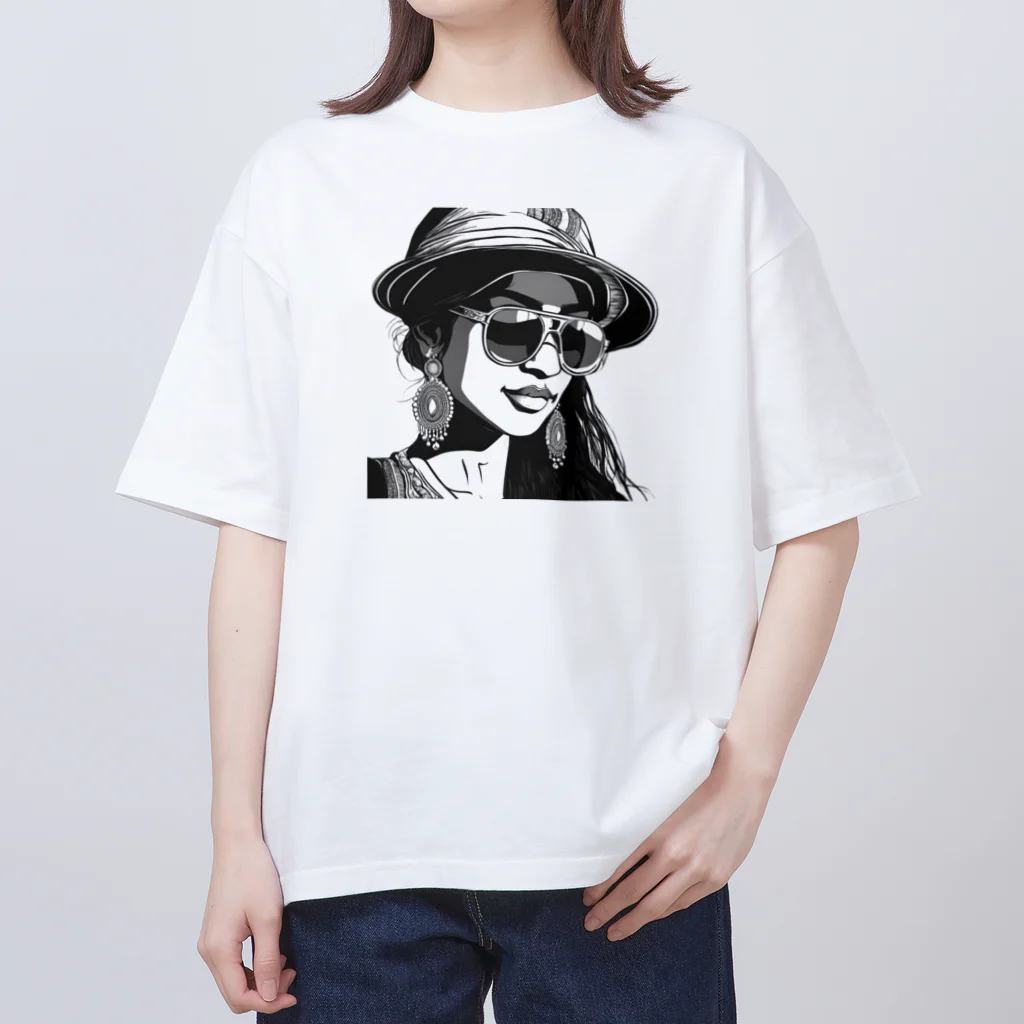 tatsuya05のサングラスガール オーバーサイズTシャツ