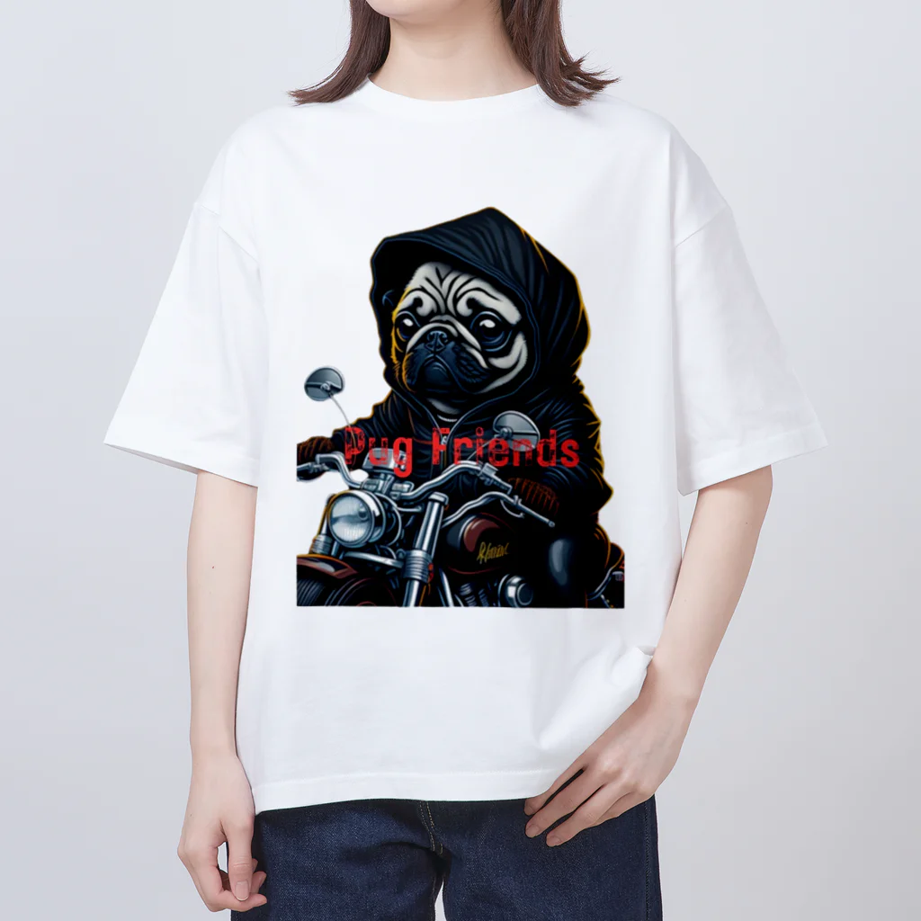 Pug Friendsのハーレー　PUGdogs オーバーサイズTシャツ