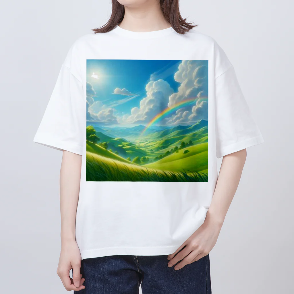 Rパンダ屋の「美しい緑の風景」グッズ オーバーサイズTシャツ