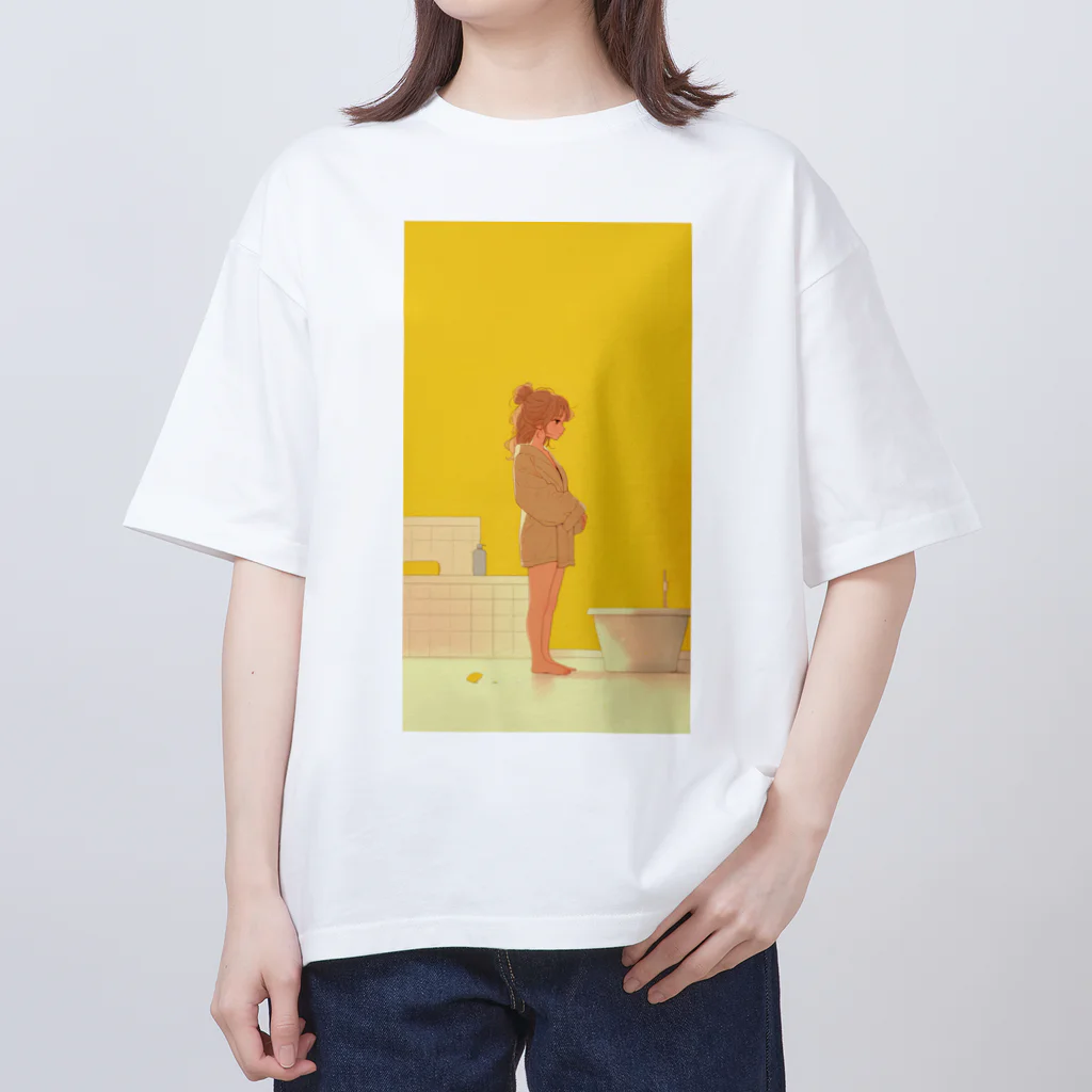 sakura_artのバスローブを着た可愛い女の子 Oversized T-Shirt