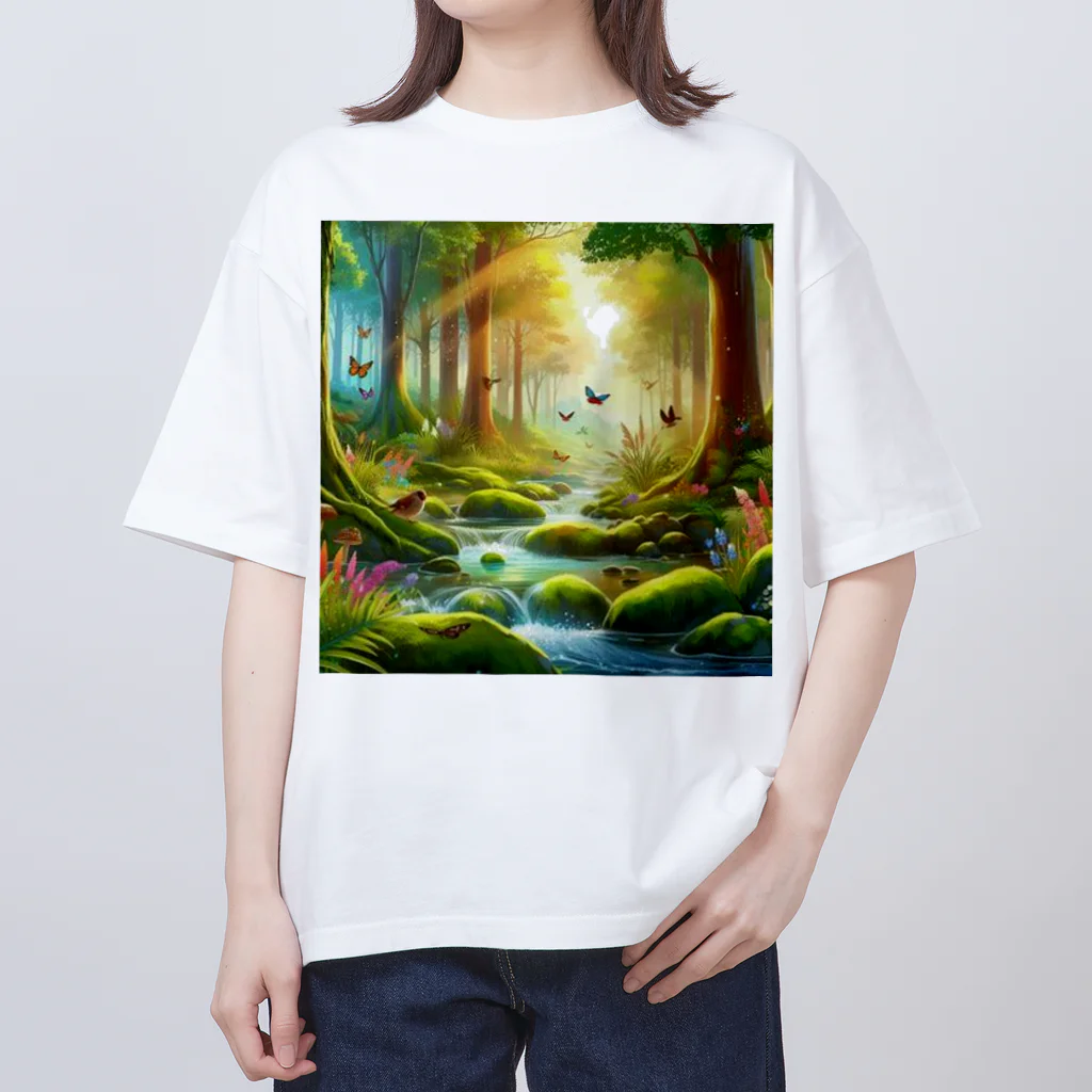 Rパンダ屋の「幻想的な森」グッズ Oversized T-Shirt