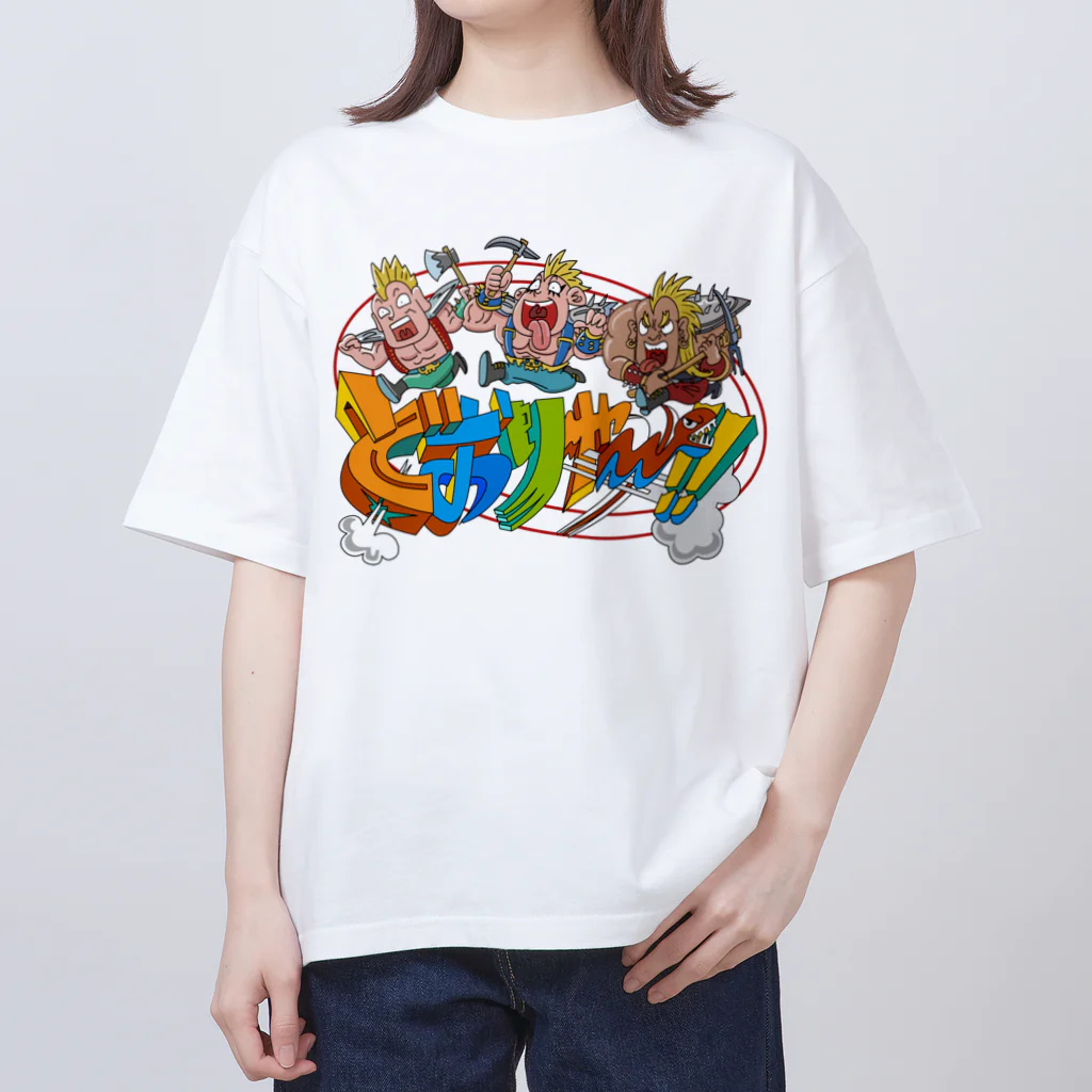 freehandの爆走する暴徒のモヒカン達 Oversized T-Shirt