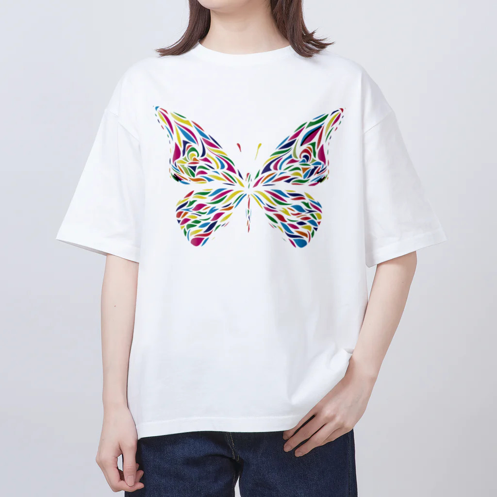 chicodeza by suzuriのビビッドな蝶々 オーバーサイズTシャツ