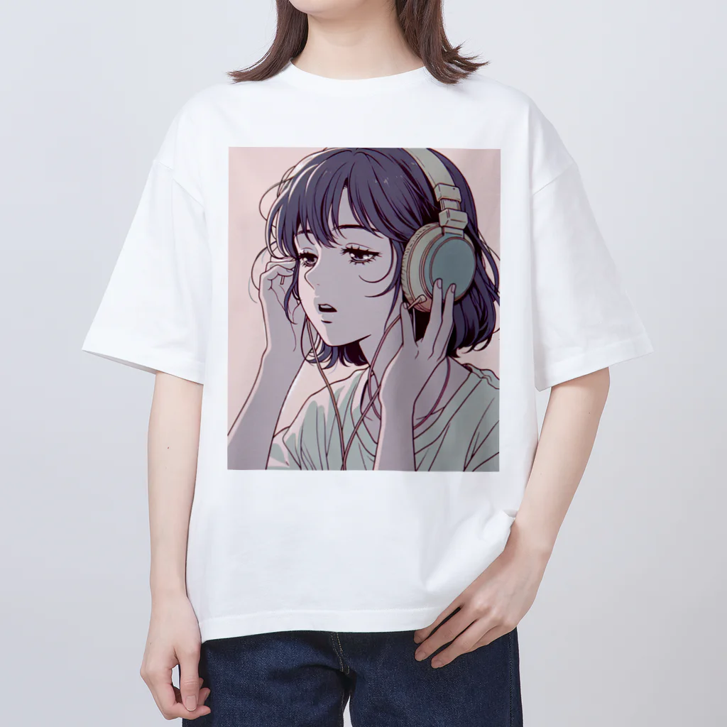 lamlamのヘッドフォンをしている女の子 Oversized T-Shirt