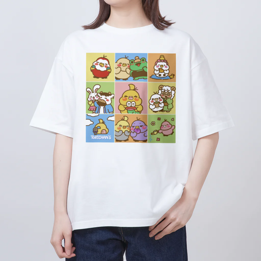 鳥ちゃんズの心がぽかぽか鳥ちゃんズ Oversized T-Shirt