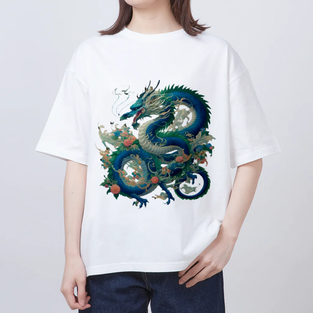 百花の碧龍 Oversized T-Shirt