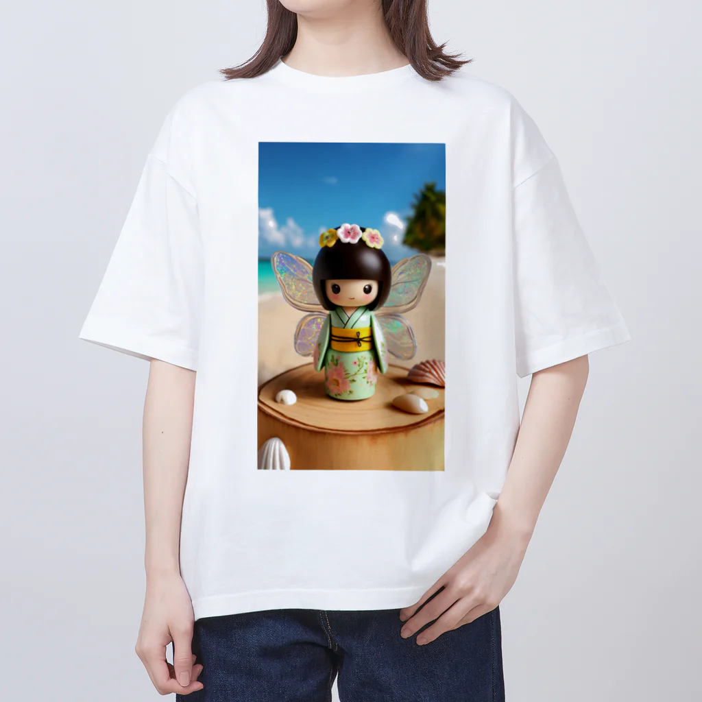 ぷぷオレンジの海の妖精こけしちゃん Oversized T-Shirt