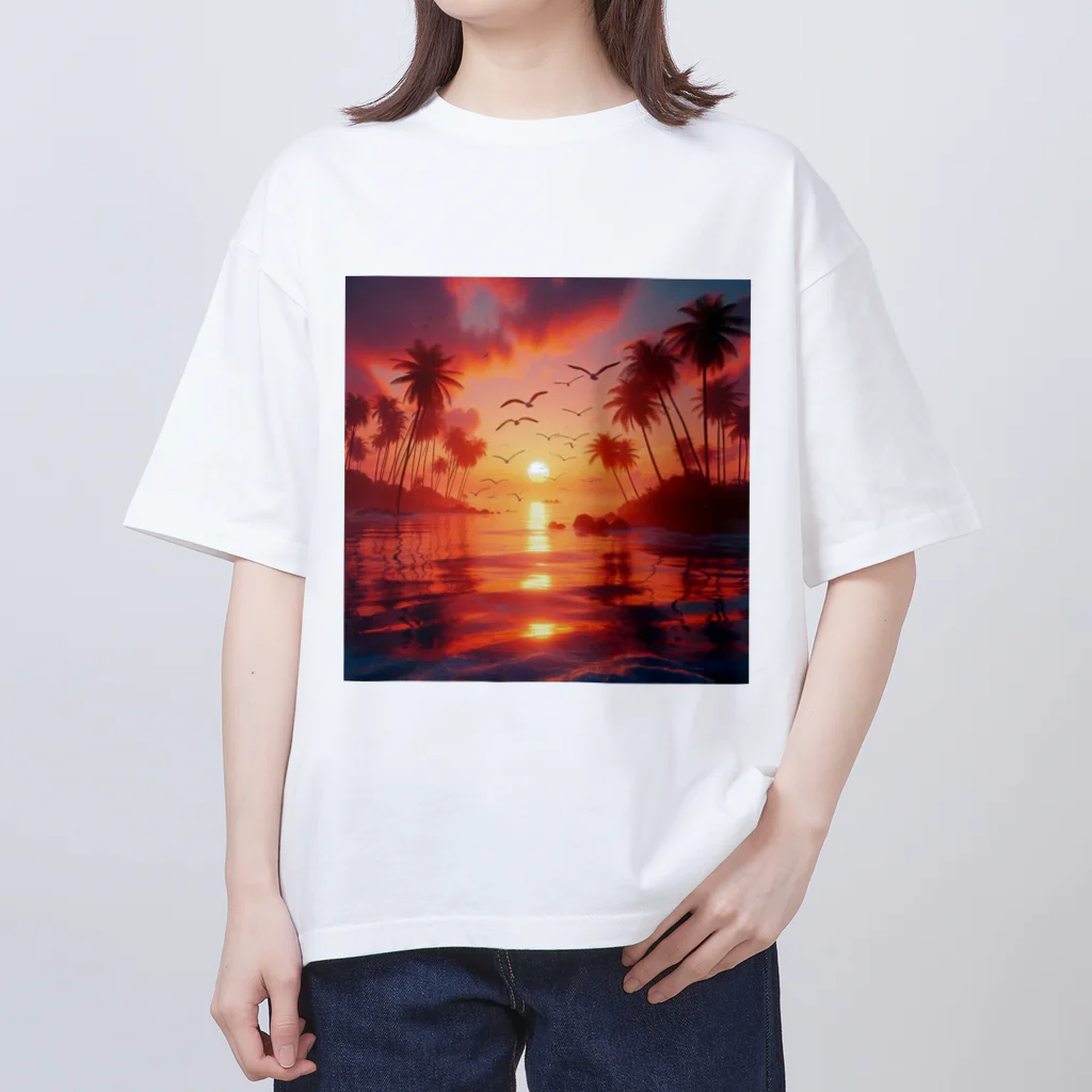 mh03の綺麗な夕焼け オーバーサイズTシャツ