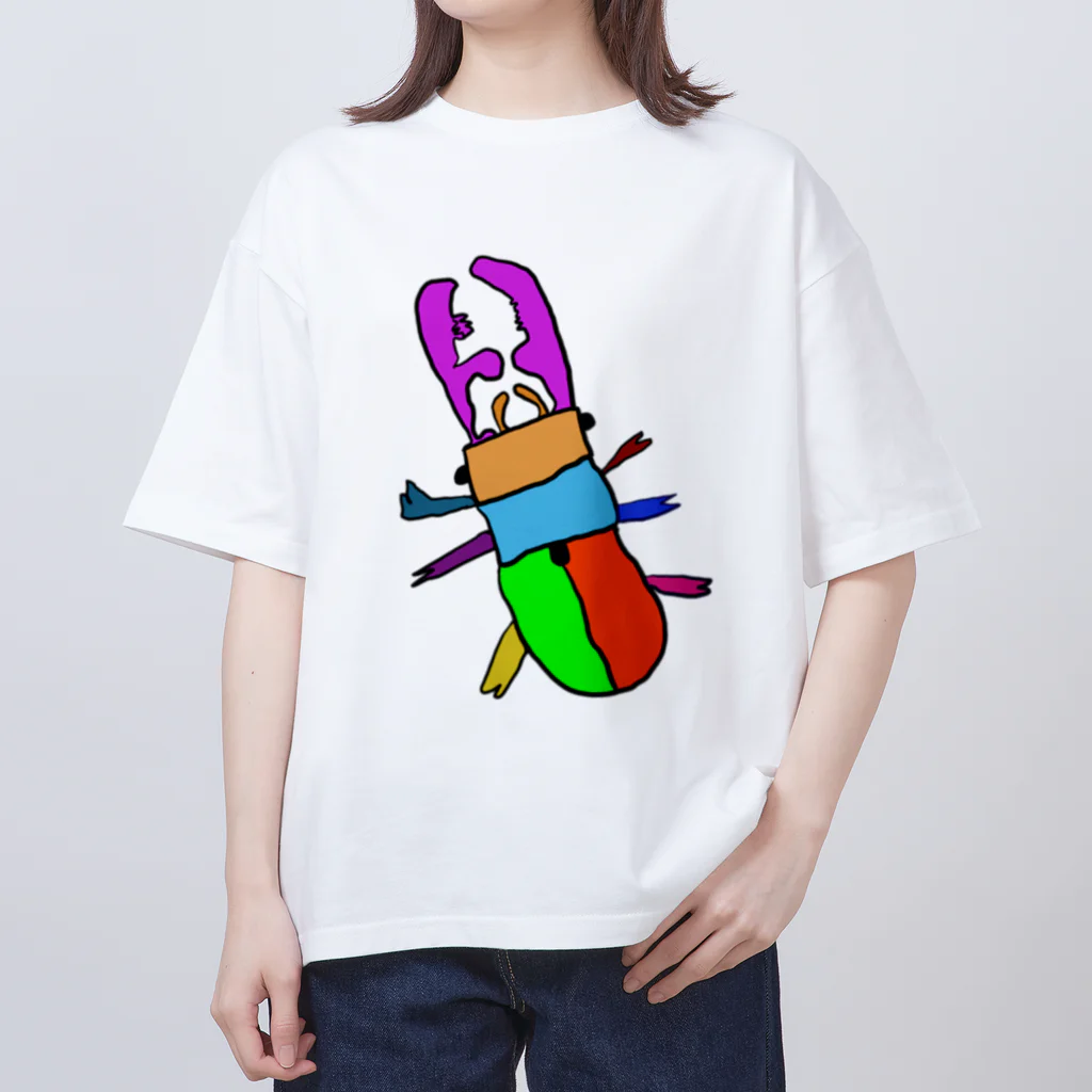 お絵かきリメイク『ＨＡＲＵ』のニジイロクワガタ オーバーサイズTシャツ