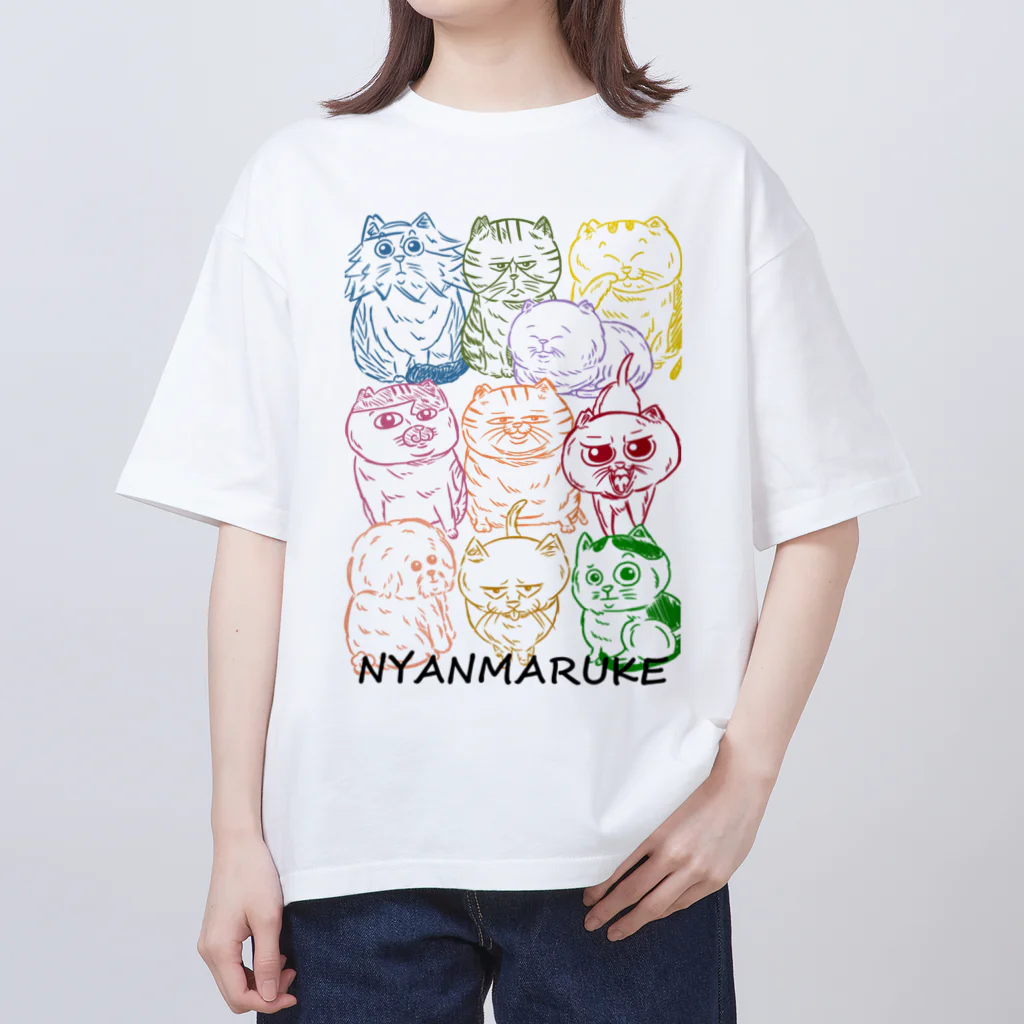 にゃんまるけのカラフルまるけ オーバーサイズTシャツ