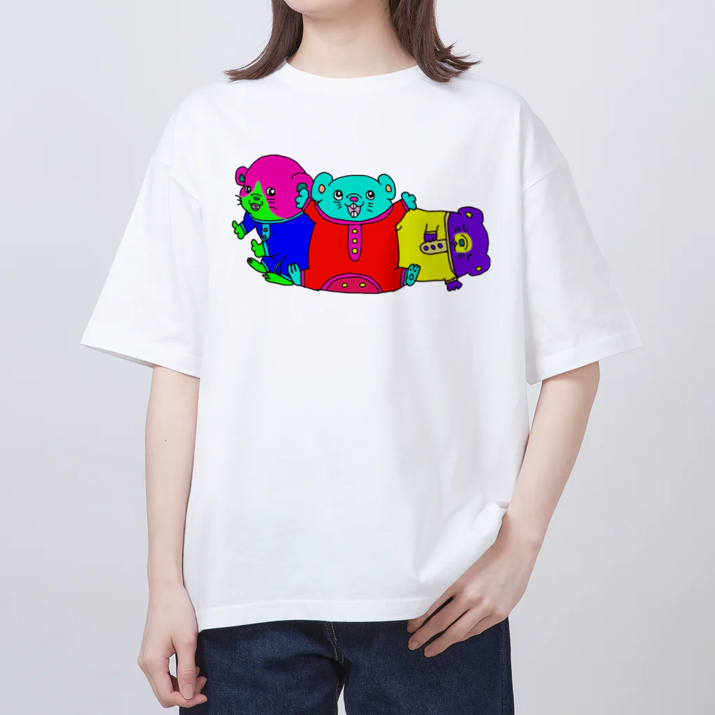 ネズミの金玉2DKの子ネズミ戦隊ロンパース!! Oversized T-Shirt