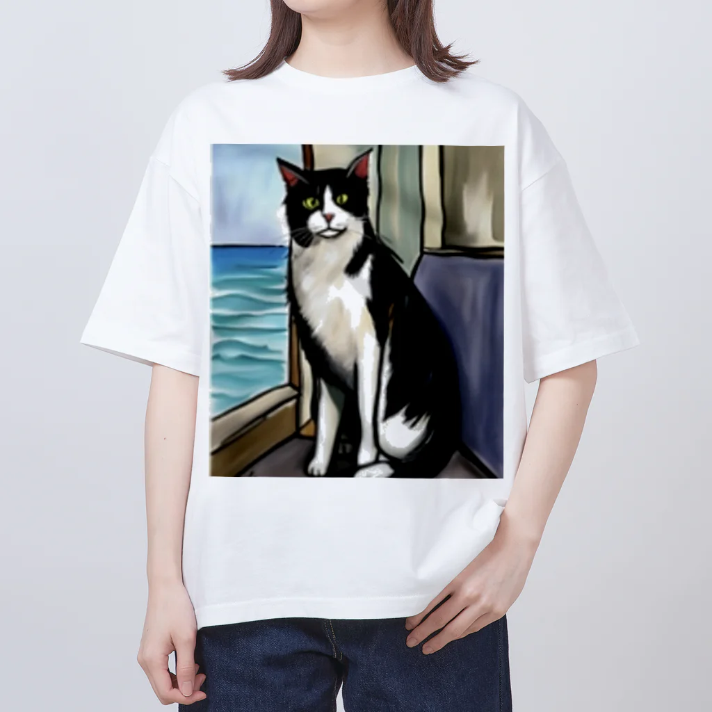 Ppit8の旅する猫 オーバーサイズTシャツ