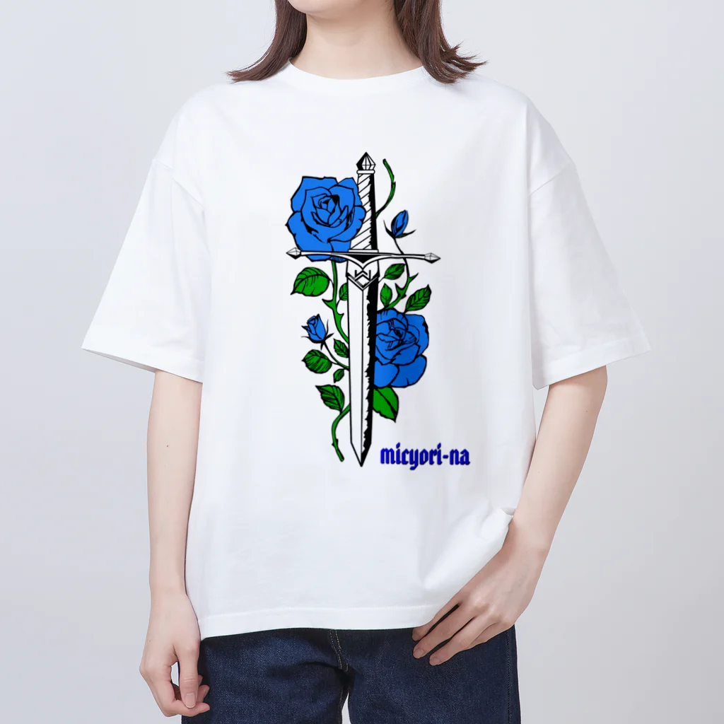 micyorina shopのmicyorina logo 『Blue』 Oversized T-Shirt