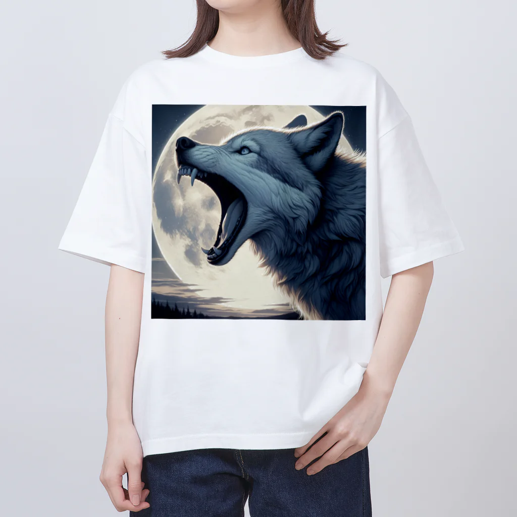 狼男の狼と満月 Oversized T-Shirt