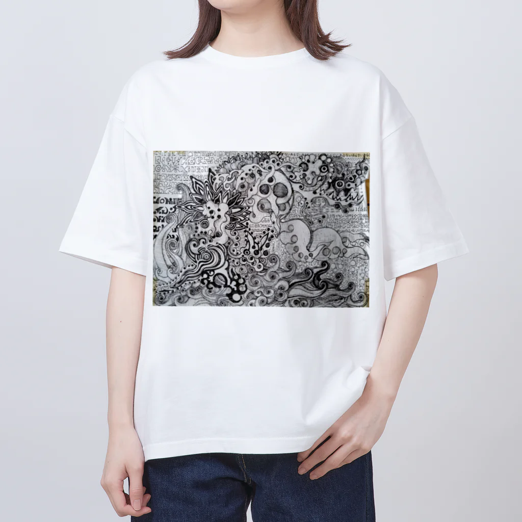 White-Holeのライトランゲージアート Oversized T-Shirt