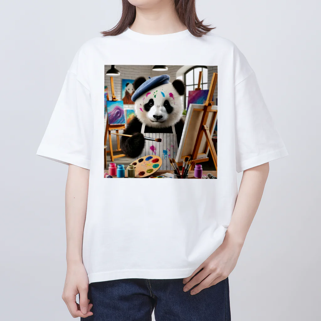 akinyan3128の絵描きのパンダ君 オーバーサイズTシャツ