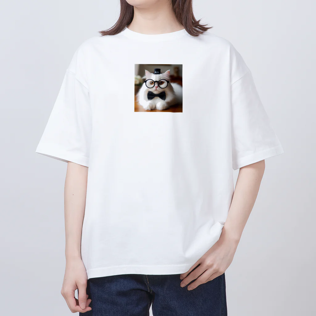 ai-AIの猫教授 オーバーサイズTシャツ