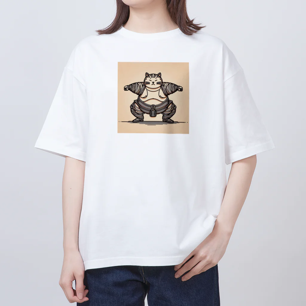 frogsystemの猫力士 オーバーサイズTシャツ