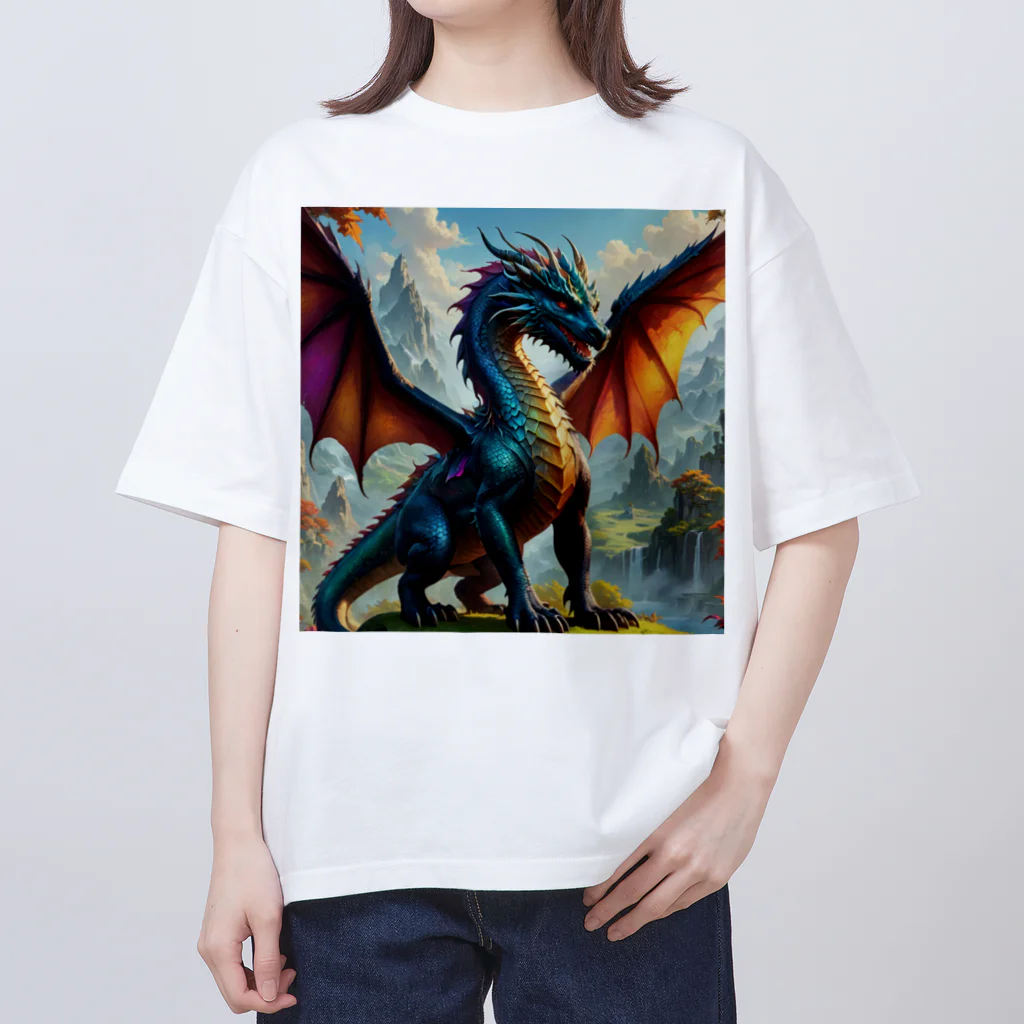 はりもと豆助の王道ドラゴン オーバーサイズTシャツ