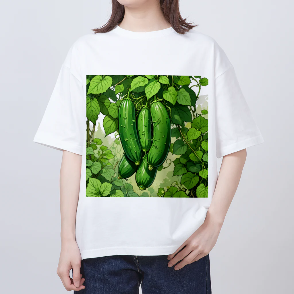 yukki1975の6月_きゅうり Oversized T-Shirt