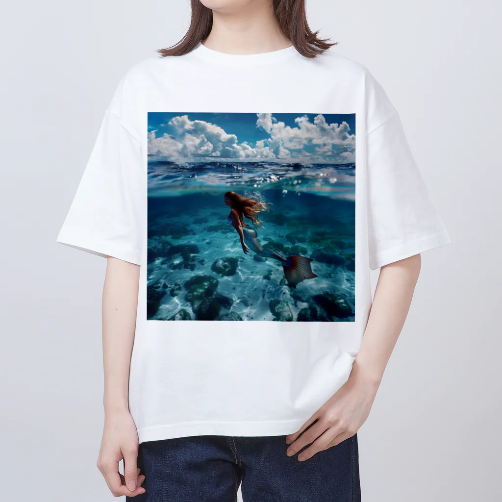 AQUAMETAVERSEのモルジブの大海原で人魚が泳いでいますsanae2074 Oversized T-Shirt