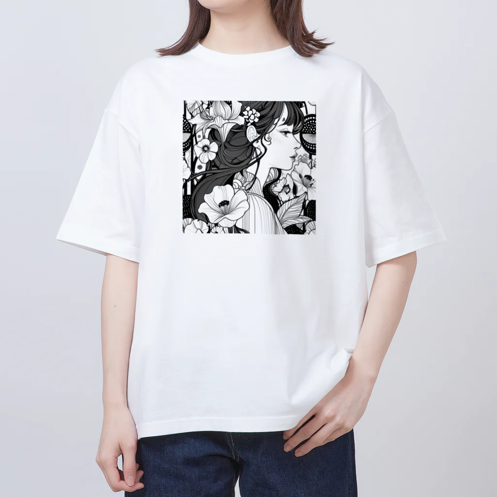 ZZRR12の花と美女 Oversized T-Shirt