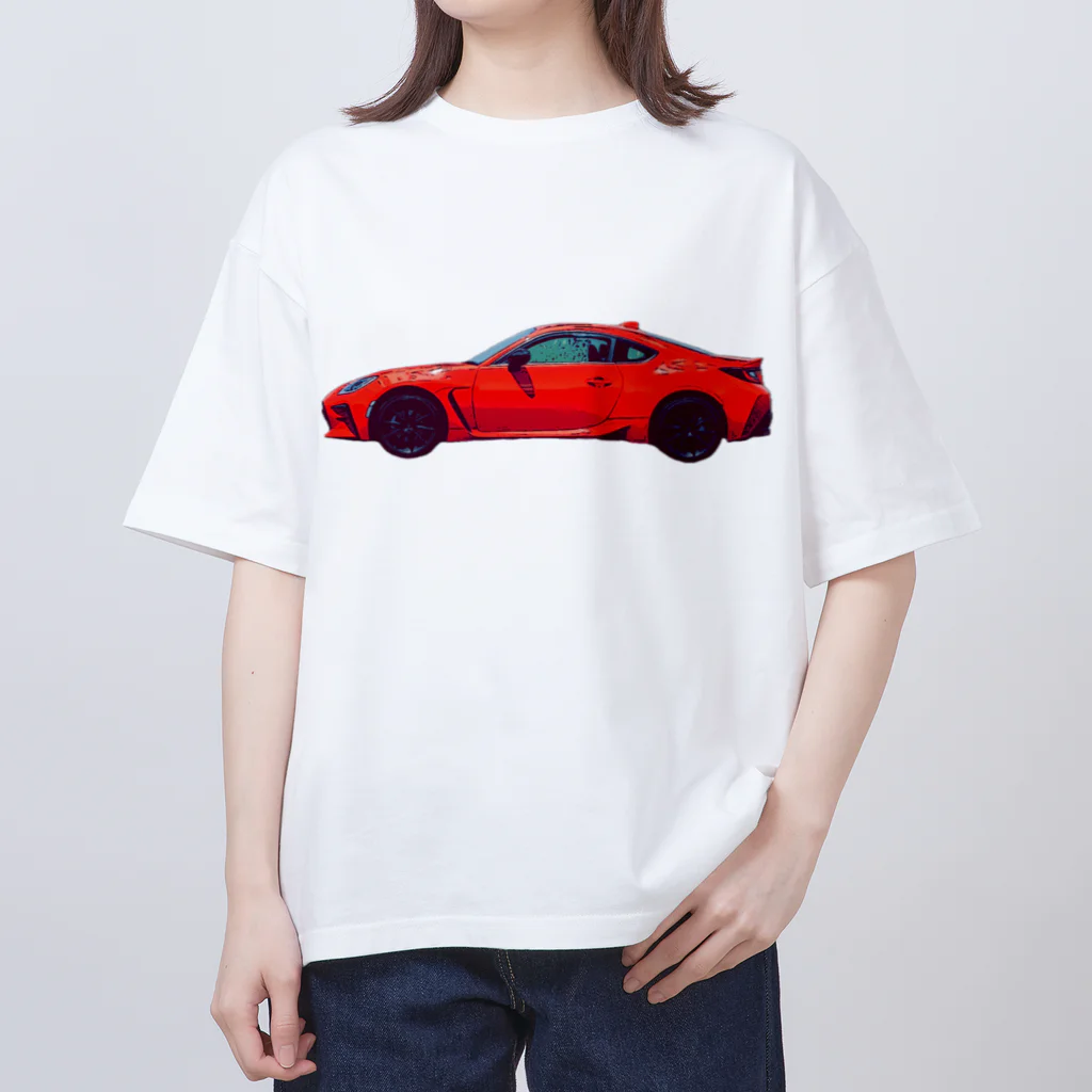 つなさん（TUNA SON）のスポーツカー　「赤」　コミック風デザイン オーバーサイズTシャツ