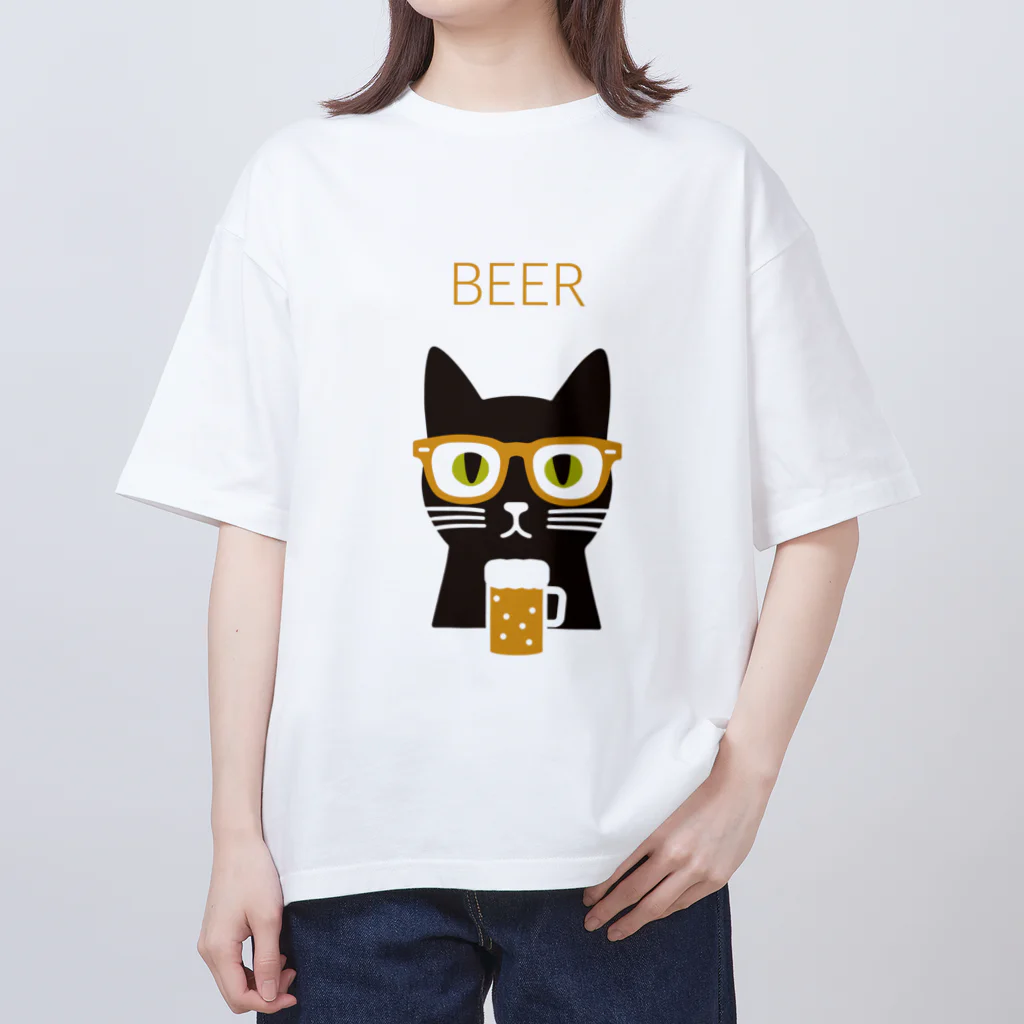 ねこのみのビール ネコ オーバーサイズTシャツ