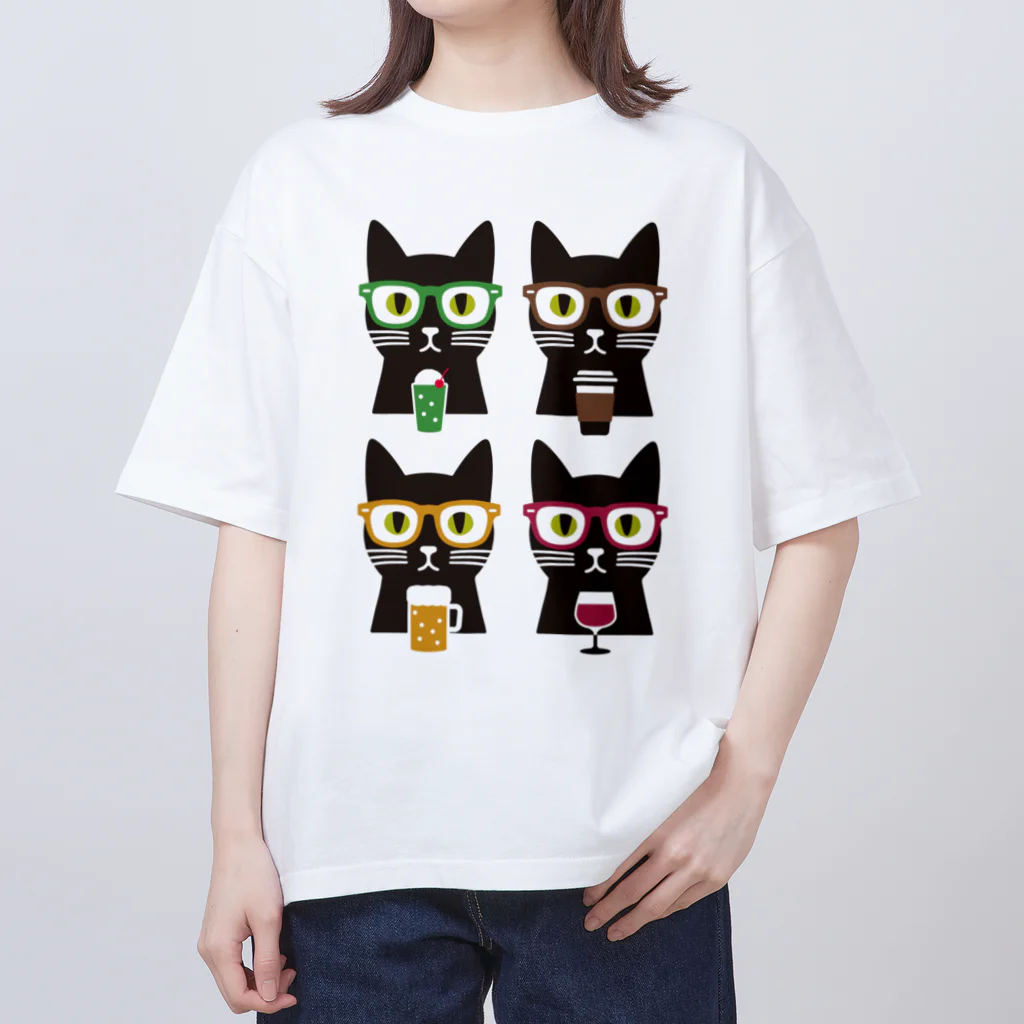 ねこのみの色々飲む ネコ オーバーサイズTシャツ