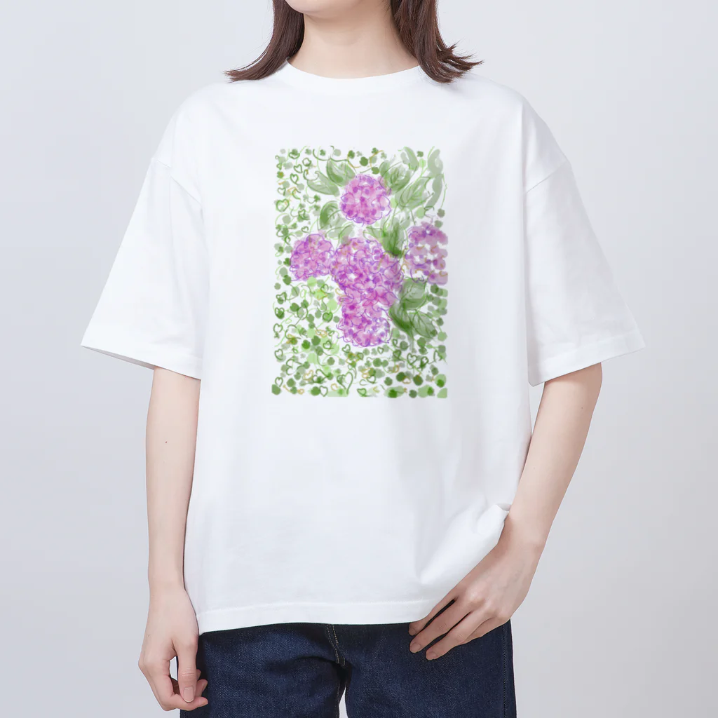 totoartの紫陽花 オーバーサイズTシャツ